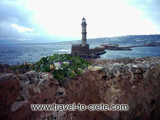 CHANIA TOWN - View of the entrance to the port from Chania castle