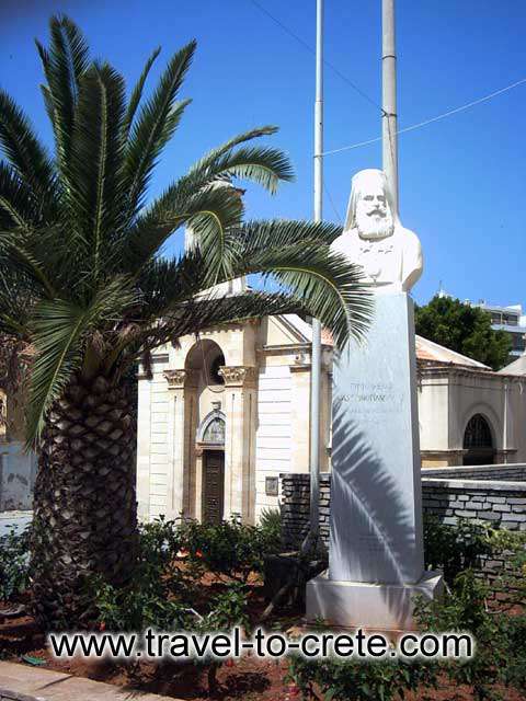 AGIOS MINAS - A statue at the square of Agios Minas in Herakleion