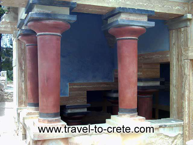 MINOAN COLUMNS - Coloumns on the ground floor of the Palace of Knossos