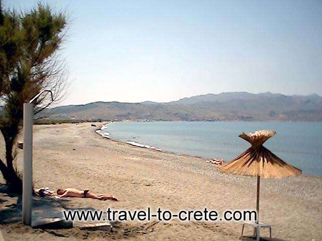 TAVRONITIS BEACH - The beach is an easy short stroll from the village centre. This can be one of the emptiest and quietest beaches in this stretch of coast west of Chania. Tavronitis beach is pebbly and very quiet indeed, a very relaxing place bordered by trees