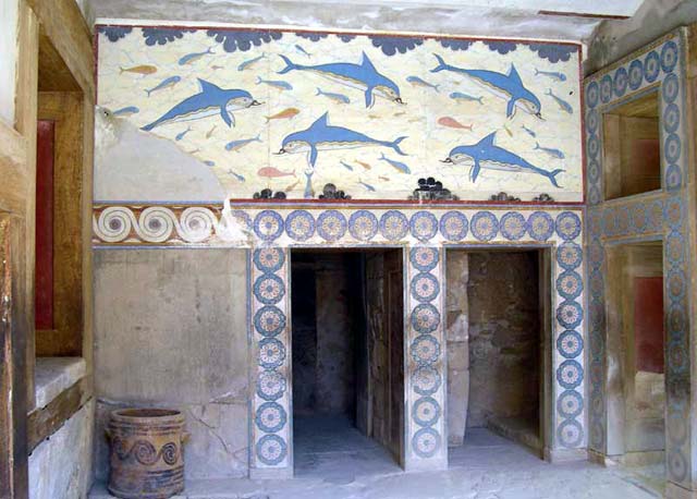 Dolphin's room - A room of the minoan castle of Knossos by LERMISSION Pierre