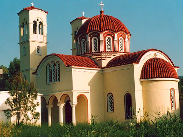 church in morning light - A very nice church in small village around Hania on Crete.