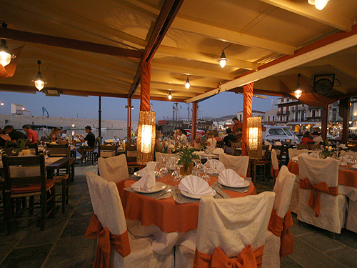 Erotokritos Tavern - restaurant in old graphic Venetian port of Rethymno - Crete