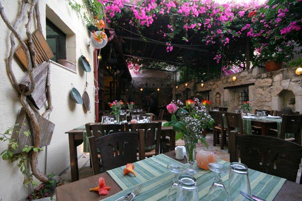 The well restaurant is wonderful and very romantic, the flowers grew around the trees. CLICK TO ENLARGE