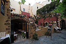 Tholos restaurant at  Mitropoleos square  in old Town of Hania - Crete