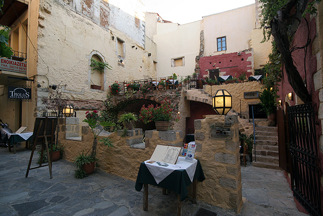 Tholos Restaurant in the night