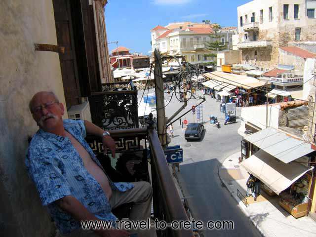 The view of the balcony of Kydonia Apartments