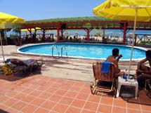 The pool of Rose Cafe next to the beach