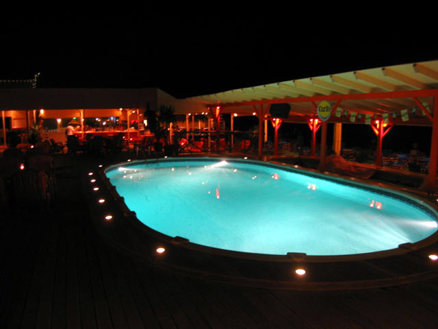 The pool of Rose Cafe - beach bar at the night CLICK TO ENLARGE