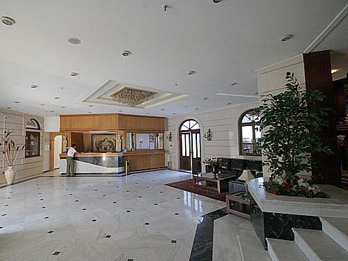 The reception of Eliros Hotel