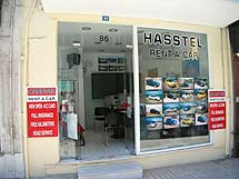 The Hasstel Rent a car, outside view of the office in Heraklion - Crete