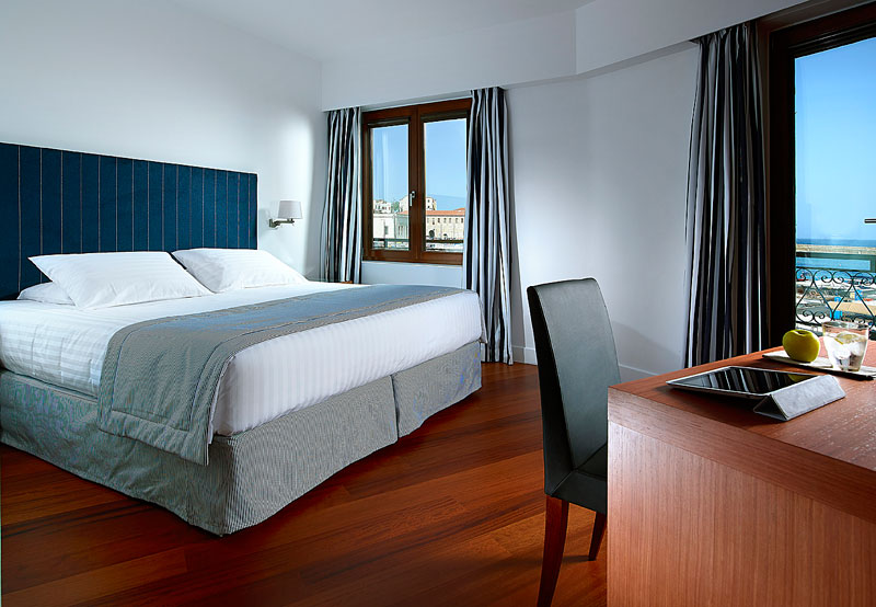 The Suite bedroom - Porto Veneziano Hotel - Old Venetian port - Hania - Crete CLICK TO ENLARGE
