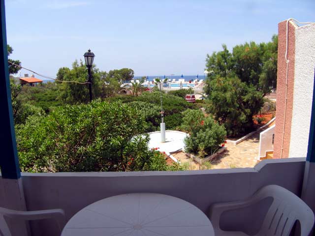 The view of the balcony - Zorbas Hotel Apartments - Stavros Akrotiri - Hania - Crete CLICK TO ENLARGE