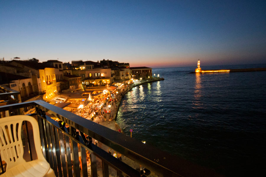 Loukia Hotel outside view - Old Venetian port - Hania - Crete CLICK TO ENLARGE