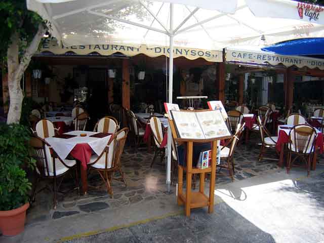 Outside view of Dionysos Restaurant