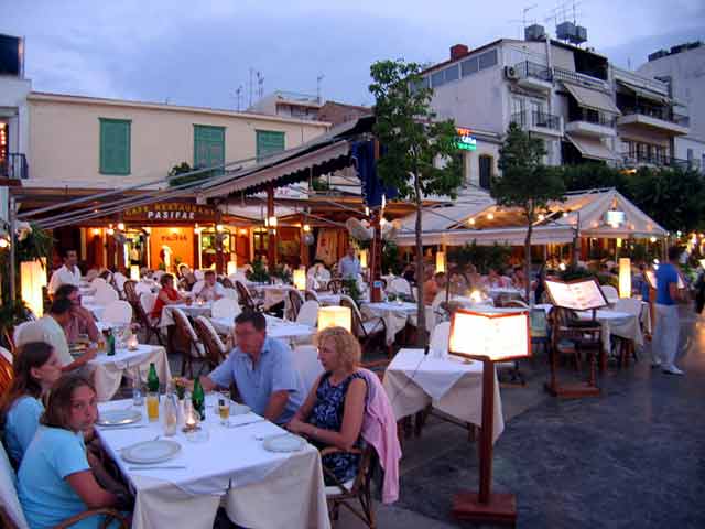 The Pasifae Restaurant at the sunset