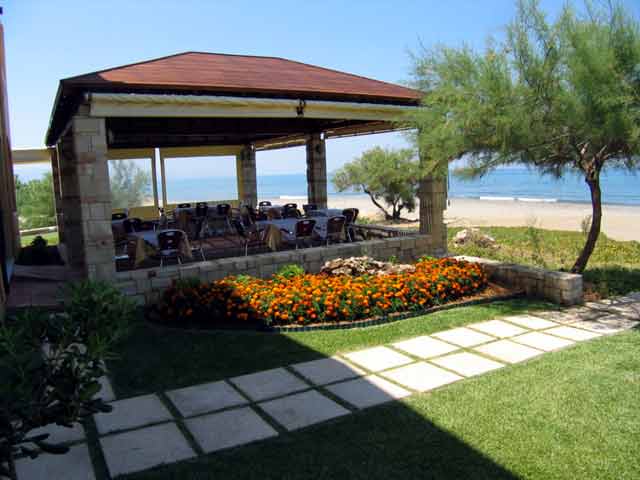 The beach restaurant of Silver Beach Hotel