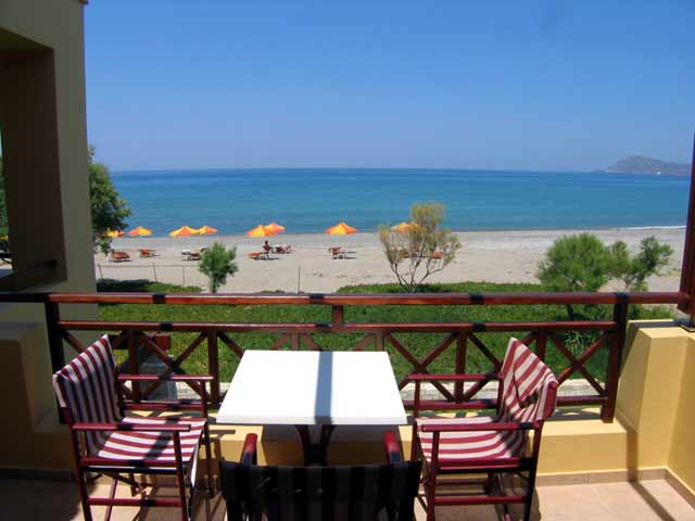 From the room balcony of Silver Beach Hotel you can enjoy the wonderful view of Gerani beach and the little island Theodorou CLICK TO ENLARGE