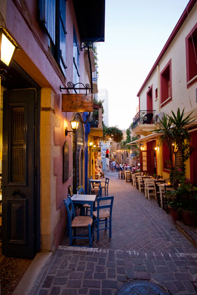 The wonderful view of the old Venetian graphic port from  the balcony of Nostos Hotel.